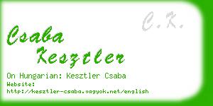 csaba kesztler business card